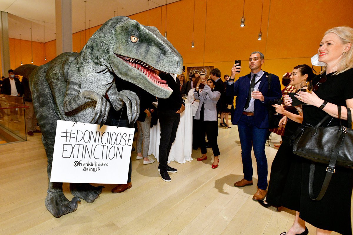 UNDP #DontChooseExtinction global cinema campaign featuring Frankie the Dinosaur